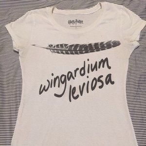 Harry Potter White Wingardium Leviosa Graphic Tee